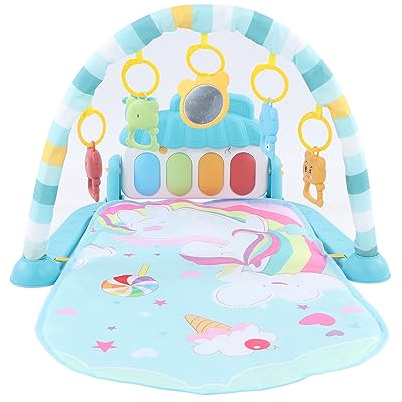 BSTCAR Baby-Spielmatte, Baby-Klavier-Fitnessstudio mit Musik und Lichtern und Aktivitätsspielzeug, Aktivitätsspielmatte für die Frühe Entwicklung, Spielzeuggeschenk für Babys (Grün)