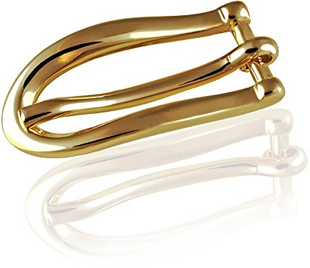 FREDERIC HERMANO Gürtelschnalle Buckle 10mm Metall Gold Poliert - Buckle Slider - Dornschliesse Für Gürtel Mit 1cm Breite - Goldfarben Poliert