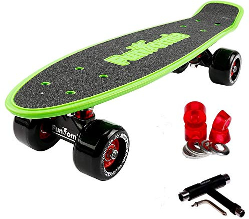 FunTomia Miniboard Cruiser Skateboard mit 70/65mm Big Wheel Rollen inkl. MACH1 Kugellager