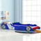 Festnight Kinderbett Autobett Rennwagen ohne Matratze 90x200 cm Blau
