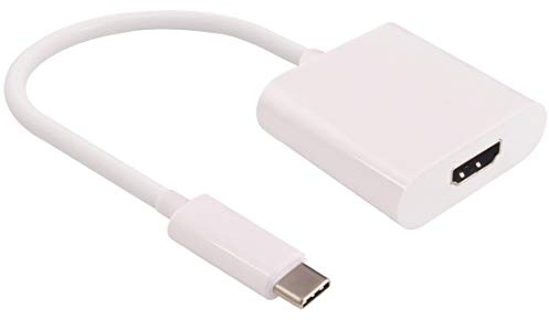PremiumCord USB-C auf HDMI 4K Adapter, USB 3.2 Typ C Stecker auf HDMI Buchse, Auflösung 4K 2160p, Full HD 1080p@60Hz, Farbe weiß, Länge 20cm