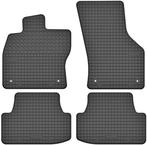 Gummimatten Gummi Fußmatten Satz für VW Volkswagen Golf VII (ab 12) / Audi Q2 (ab 16) / A3 8V (ab 12) / Seat Leon III (ab 12) / Ateca (ab 16) / Skoda Karoq (ab 17) - Passgenau
