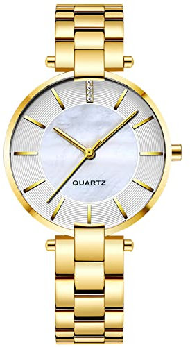 rorios Damen Armbanduhren Edelstahl Damenuhr Armbanduhren für Frauen Damenuhr