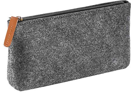 Semilyn Filz-Make-up-Tasche mit Reißverschluss, Reisetasche, Make-up-Organizer, Federmäppchen, Kosmetiktasche für Toilettenartikel, Kosmetik, Reiseartikel, Gadgets, Stifte, Textmarker