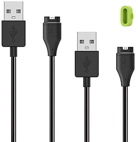 Kissmart Charger for Garmin Venu Sq 2/2/2 Plus/2S/3/3S Charging Cable Cord Plus a Green Anti Dust Plug (2Pack, 3.3ft/1m)