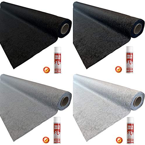 The Metal House 11sq Metres 4 way super stretch van lining carpet - with Trimfix Glue - choose colour (Black)