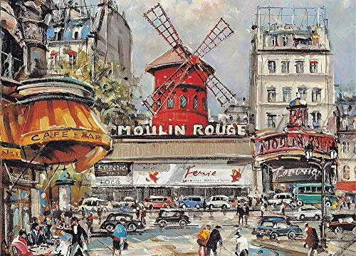 XiuTaiLtd 1000 Stück Puzzles Für Kinder Erwachsene Indoor Home Bildungspuzzle (Moulin Rouge), Freunde