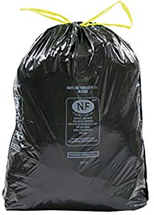 Lot de 50 sacs poubelle épais avec poignées de fermeture 100L - 82x87 cm