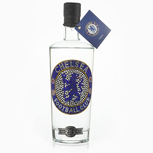 Chelsea Gifts for Men & Women, Official Chelsea FC Crystal Edition, Great Birthday Vodka for Blues Football Fans, Premium Alcohol by Bohemian Brands, 70 cl
