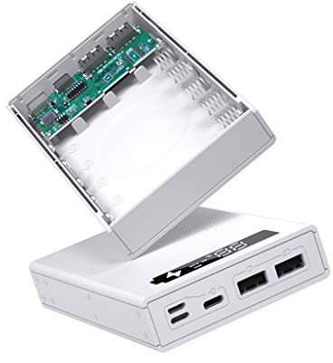 Hero-s - Custodia per batteria fai da te, 5 x 18650, con display LCD staccabile, scatola esterna senza batteria, protezione per power bank, resistente all'usura e durevole