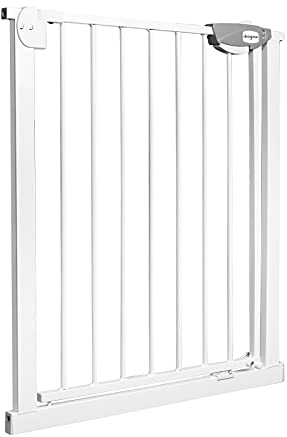 Aufun Türschutzgitter Treppenschutzgitter für Kinder Auto-Close Baby Treppengitter Türgitter, ohne Bohren, 180° Zweiwegeöffnung(75-85 cm, Weiß)