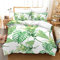 HOMHOMHA Palm Leaf Simple Light Green White Double Duvet Set for Kids Adults,Plants Bedding Double Bed Set 3pc Bedspread Palm Leaf Bed Set,200X200cm
