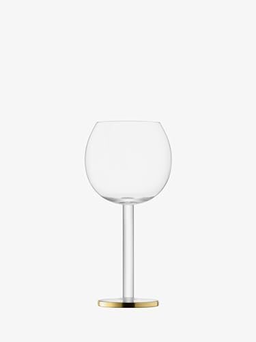 LSA Luca Wine Goblet 320ml Gold | Set of 2 | Mouthblown & Handmade Glass | LC03