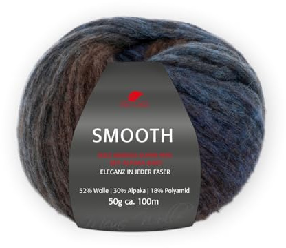 PRO LANA Smooth - Farbe: Blau/Braun Color (81) - 50 g/ca. 100 m Wolle