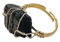 ASDFY Natürlicher Schwarzer Turmalin-Ring, Unregelmäßiger Kristall, Goldfarbener Ring, Verstellbar, Offene Steinringe, Reiki-Balance, Knöchel-Fingerringe, Ewigkeitsring Für Frauen, Mädchen, Männer