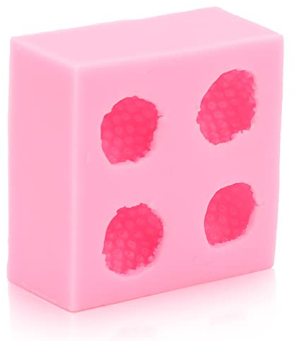 Silikonform mit 4 Vertiefungen, Erdbeerform, Schokoladenformen, DIY-Kuchen, Fondant, Backwerkzeug (Rosa)(rosa)