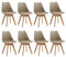 EGOONM Sillas Comedor Pack 8, Nordicas Sillas para Cocina, Oficina, Bar, Sala de Estar-Silla de Cena (Marrón)