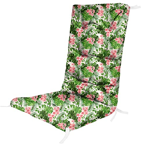 Ferocity Hochlehner Auflagen für Stühle 130 x 50 x 5 cm Gartenstuhl Sitzpolster Sitzauflagen Outdoor Kissen Palettenauflage Bankauflage Polsterauflage Matratze Gartenpolster Farbe Palm Hell [146]