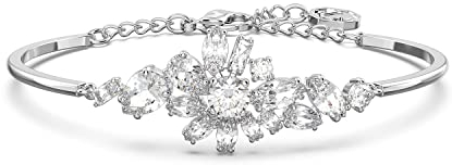 Swarovski Gema Armband Flower Silber aus Edelstahl Zirkonia Kristallen in der Farbe Weiß, Größe 16,5-20,5cm, 5644681