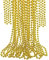 Trimming Shop 24 Feet Hanging Metallic Xmas Bead Decoration Shiny Artificial Tinsel String Pearl Chain Christmas Garland Wreath Tree Decorations DIY Art & Craft Home Party Room Gift Décor, Gold
