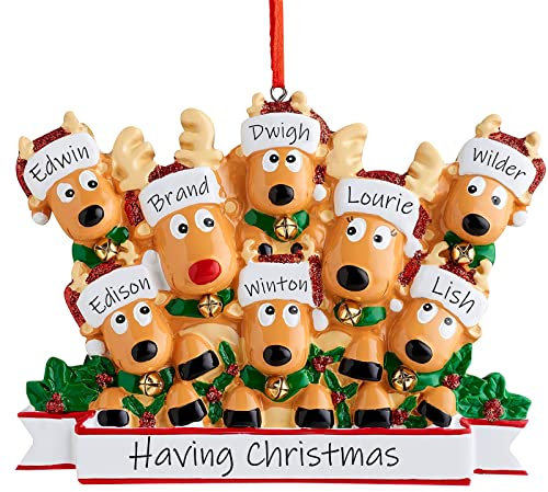 Personalisierte Familie Name Weihnachten Ornamente Baumkugel Dekoration Ornament Weihnachten Hirsch Familie 2024 Weihnachten Urlaub Dekorationen
