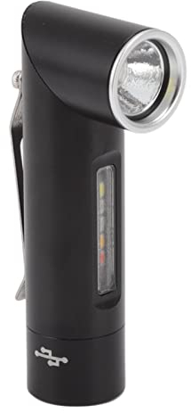 Fockety 500LM 90 Degree Flashlight, 11 Lighting Modes USB Rechargeable Tiltable Head Led Flashlight with Clip Magnetic Base, IPX5 Waterproof Aluminum Flashlight for Hands Free Lighting