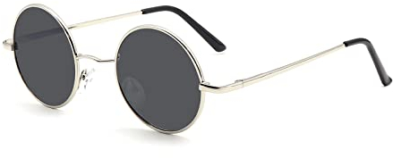 LHSDMOAT Retro Runde Polarisierte Sonnenbrillen 60er/70er Jahre Herren Damen – Lennon Style, Hippie & Karneval Design für Autofahren & Reisen