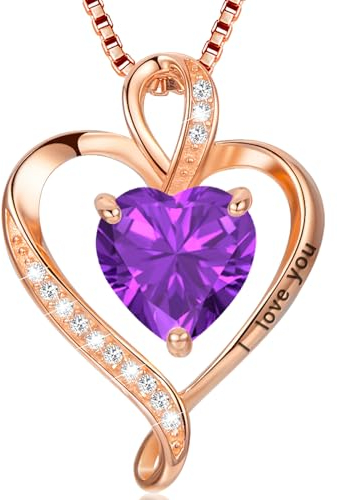 LAVUMO Herz Kette Damen Silber 925 I love you Halskette Damen Personalisierter schmuck Geschenke für Frauen Frau MaMa Freundin an Geburtstags Valentinstag Muttertag Mit Rose Geschenkbox