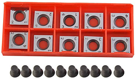 Lot de 10 emporte-pièces carrés en carbure de tungstène pour menuiserie en spirale 14 x 14 mm