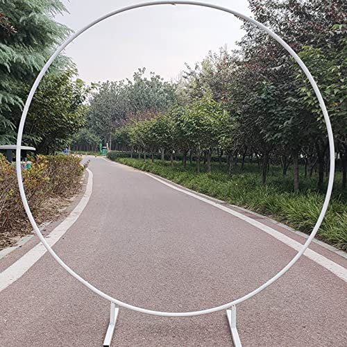 LETREM Arbor Redondo de 3,3 pies/3,9 pies para jardín, para césped al Aire Libre, Patio Trasero, Patio, Enrejado Tubular, pérgola, Marco de Flores de Boda Blanco, Estante de Soporte de Estabilidad