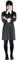 Ciao 11322.S Wednesday Addams Costume Fancy Dress Girl Official with Wig Disguise, Black, White, Size S
