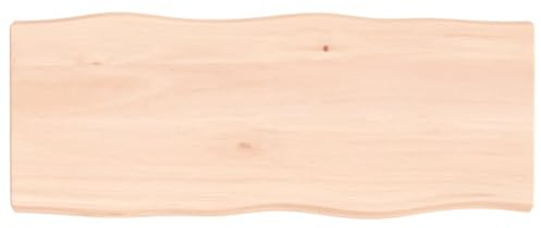 vidaXL Tischplatte, Holzplatte für Tisch Esstisch Couchtisch, Massivholzplatte Handgefertigt mit Baumkante, Ersatztischplatte, 100x40x(2-6) cm Massivholz Unbehandelt