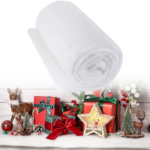 AIXIMA Couvertures de Neige Artificielle de Noël, (90 x 240 cm) Couverture de Neige de Noël,Noël Neige Couverture Rouleau,Décoration d'hiver,Décoration de Noël