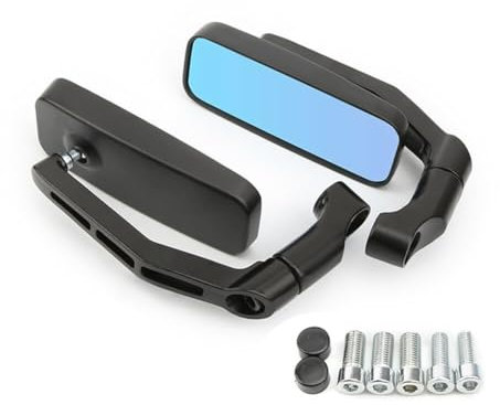 Motorrad Spiegel Universal Quadrat Motorrad Rückspiegel 360°Drehbar Rückspiegel für Motorrad/Roller/Scooter/Moped usw(Links und Rechts)
