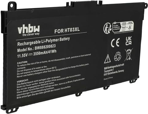 vhbw Batterie Compatible avec HP Pavilion 15-DW0020NI, 15-DW0057NL, 15-DW0023NH, 15-DW0076NF Ordinateur Portable (3550mAh, 11,55V, Li-polymère)