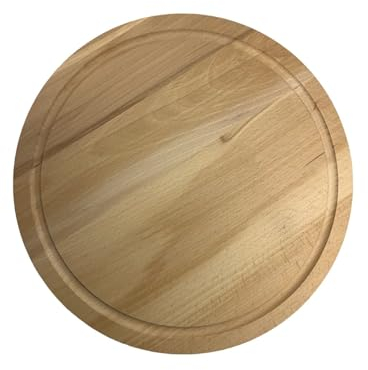 efo Planche à découper ronde en bois - Planche de service ronde - Petite planche à découper en bois de 25 cm