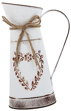 Cabilock Maceta de Flores de Metal florero jardineras Grandes de Interior jarrones decoración de Mesa rústica Planta envase Ramo de Flores Jarra Barril metalico Planchar