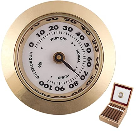 Zigarren Humidor Hygrometer für Zigarrenkisten, hygrometer zigarren 28 mm Rund legierung Hygrometer für Zigarren, Humidor, Zigarrenbox, Zigarrendose, Humidorzubehör