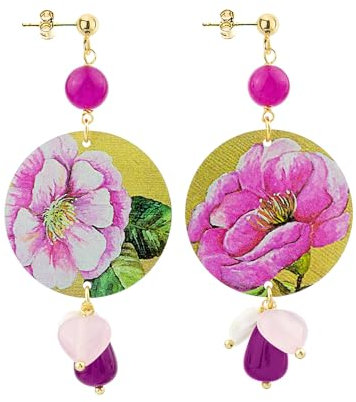 Lebole Gioielli Orecchini da Donna The Circle Special Fiore Rosa Piccolo Fucsia