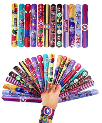 Yoimckay 24Pcs Cartoon Anime Schnapparmband Kinder Set, Klatscharmband, Jungen Mädchen Mitgebsel, Snap Armband Geschenke für Kindergeburtstag Junge Mädchen