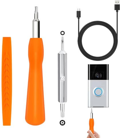 Ring Doorbell Screwdriver for ALL Models Ring Video Doorbell 4-in-1 Doorbell Maintenance Kit Orange