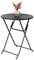 NOVECRAFTO Durable Round Folding Table 23.6’’ x 28.5’’ (60 x72.5 cm) - Fully Assembled Small Garden Table HDPE Top, Steel Frame for Dinner, Picnic, Garden Parties, Indoor and Outdoor Use