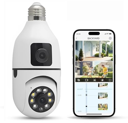 Xuzimaoyi Caméra de sécurité à Ampoule, Caméra WiFi (1, L)
