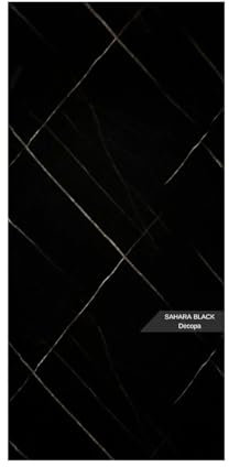 Duschrückwand Wandpaneele 122x244cm in Marmor- und Granitoptik (Sahara Black), Badrückwand Duschverkleidung Wandverkleidung aus 3mm PVC, für Innen- und Außenbereich