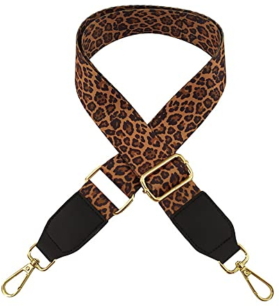 Blausky Leopardenmuster Taschengurte,Schultergurt für Taschen Verstellbarer,Breite Umhängetaschen Strap,Taschenriemen Damen,Leopardenprint Tragegurt,für Handtasche Schultertasche,3.8cm,Braun B