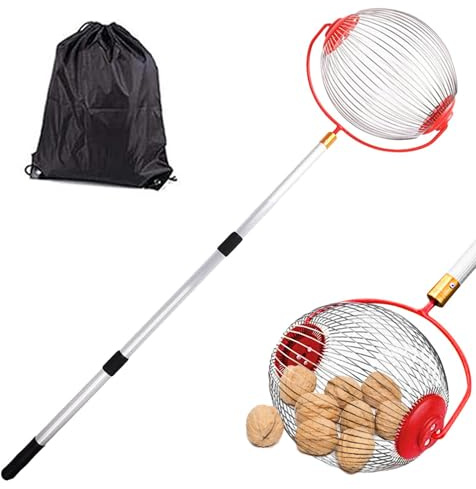 Yonuaret Walnuss Sammler Nusssammler Rollsammler Harvester Haselnuss Der Obstsammler Leicht Obstsammler Mit Stiel Garten Rollende Nusserntemaschine Für Bälle/Walnüsse/Pekannüsse/Golf