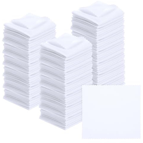 PATIKIL Eyeglass Microfiber Cleaning Cloth 5.5x5.5, 100 Pack Glasses Cleaning Cloth Soft Wipe Screen Cloth for Camera Lens Eyeglasses Screens, White