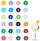 Glasmarkierer Silikon 24 Stück Glas Markierung Trinkgläser Bierflaschen Markierung Wiederver Wendbare Glasmarkierer Gläser Markieren Party Glasmarker Glass Marker für Weinglas Tassen Trinkglas
