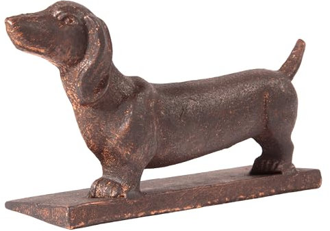 Rosemarie Schulz Heidelberg Carlo Türstopper Dackel - Metall, 1 kg schwer, 21x6,5x11,5 cm, dunkelbraun – Dachshund Türstopper, Hundeliebhaber
