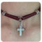 Tree of Life Cross Necklace Sterling Silver Cross Necklace for Women Gothic Cross Pendant Necklace Leather Choker Cross Necklace for Women Cross Jewelry Christian Gifts for Women Sister Friends